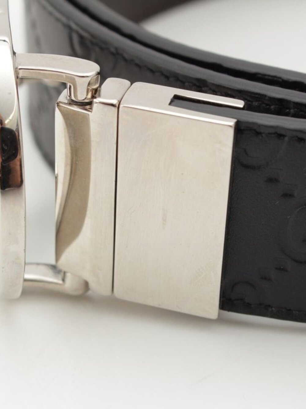 Gucci Leather GG Guccissima Reversible Belt Black Dark Brown - Picture 4 of 10